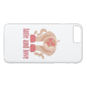 ラテとラブカップ、手とコーヒー引用文 Case-Mate iPhoneケース (裏面(横))