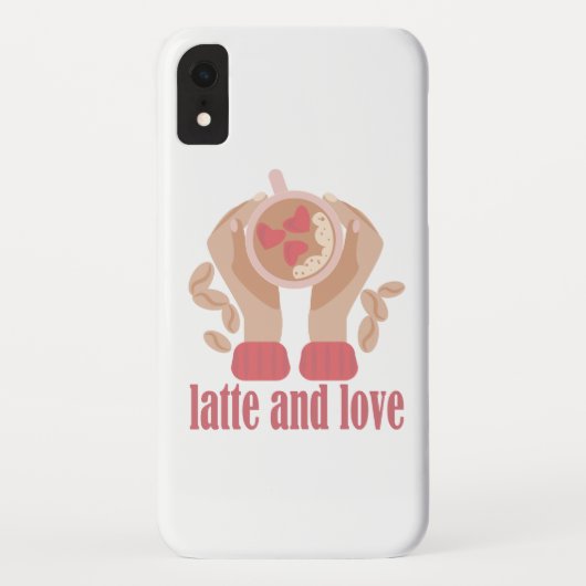 ラテとラブカップ、手とコーヒー引用文 Case-Mate iPhoneケース (裏面)