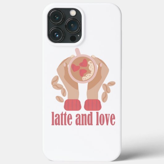 ラテとラブカップ、手とコーヒー引用文 Case-Mate iPhoneケース (裏面)