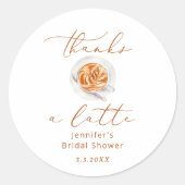 ラテのおかげで素敵なブライズシャワー ラウンドシール (正面)