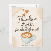 ラテのお礼を込めてご紹介いただきありがとうございます ポストカード (正面/裏面)