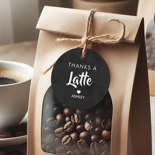 ラテのお礼タグ、コーヒーギフトタグ、黒板 フェイバータグ