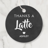 ラテのお礼タグ、コーヒーギフトタグ、黒板 フェイバータグ (正面)