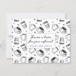 ラテのお礼 不動産紹介ビジネス ポストカード