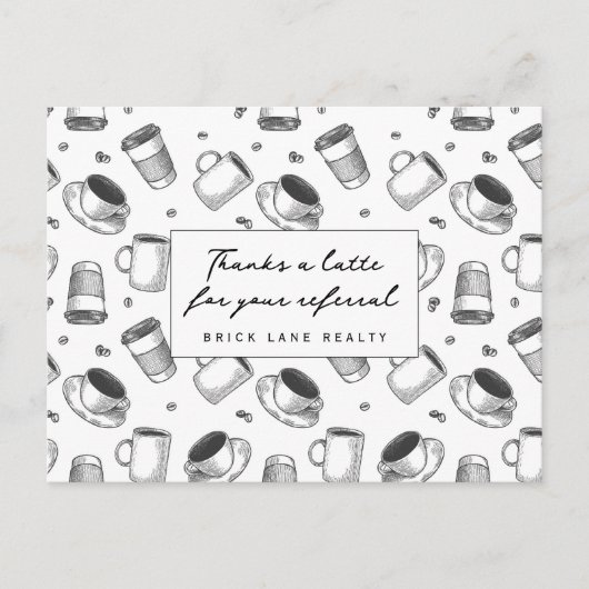ラテのお礼 不動産紹介事業 ポストカード (正面)