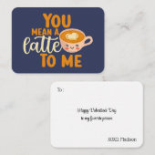 ラテのコおもしろいーヒーかわいいバレンタイン ノートカード (正面/裏面)