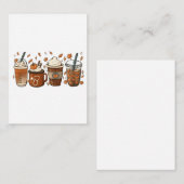 ラテの季節到来 パンプキンスパイスコーヒー オータム ノートカード (正面/裏面)