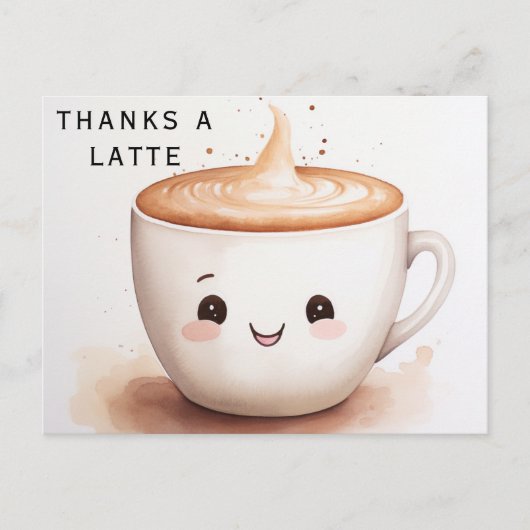 ラテの御礼 ポストカード (正面)