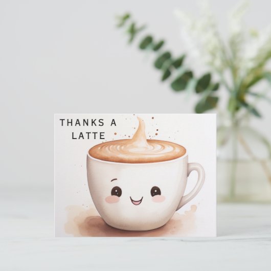 ラテの感謝 ポストカード (スタンド正面)