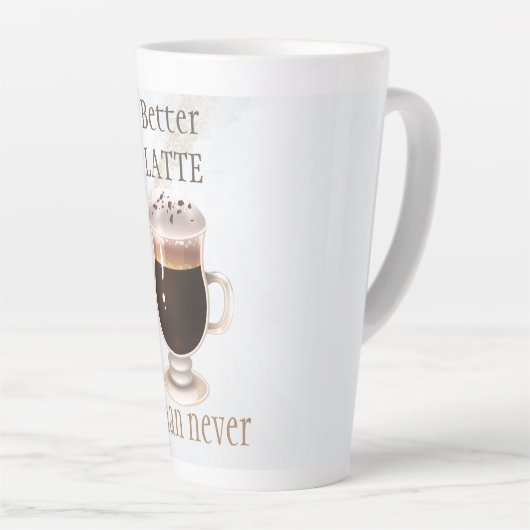 ラテは、コーヒークリームを飲まないよりはましだ カフェラテマグ (右アングル)
