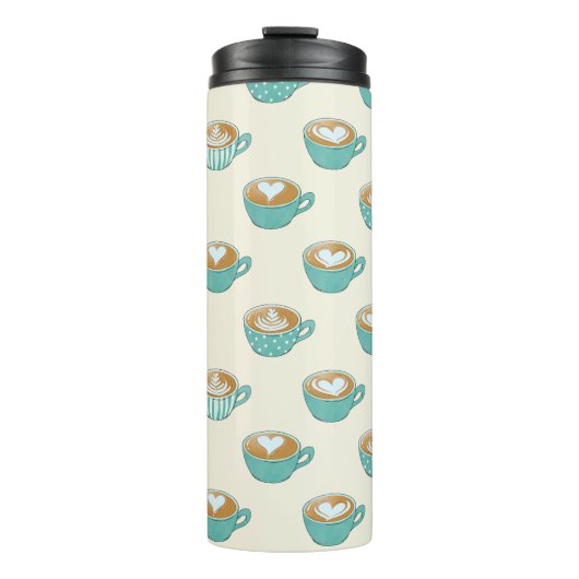 ラテアートかわいいブルーコーヒーマグ タンブラー (正面)