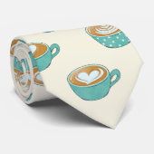 ラテアートかわいいブルーコーヒーマグ ネクタイ (ロール)