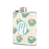 ラテアートかわいいブルーコーヒーマグ フラスク (左)