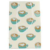 ラテアートかわいいブルーコーヒーマグ ミディアムペーパーバッグ (正面)