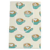 ラテアートかわいいブルーコーヒーマグ ミディアムペーパーバッグ (裏面)