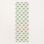 ラテアートかわいいブルーコーヒーマグ ヨガマット (正面)