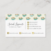 ラテアートかわいいブルーコーヒーマグ 名刺 (裏面)