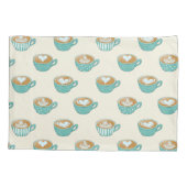 ラテアートかわいいブルーコーヒーマグ 枕カバー (裏面)