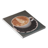 ラテアートとコーヒー豆 ノートパッド (アングル)