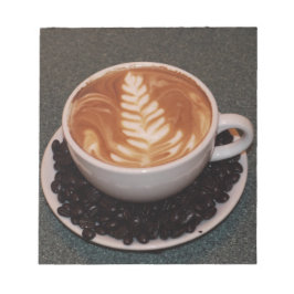 ラテアートとコーヒー豆 ノートパッド