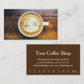 ラテアートコーヒーハウスパンチカード – 名刺 ロイヤリティカード (正面/裏面)