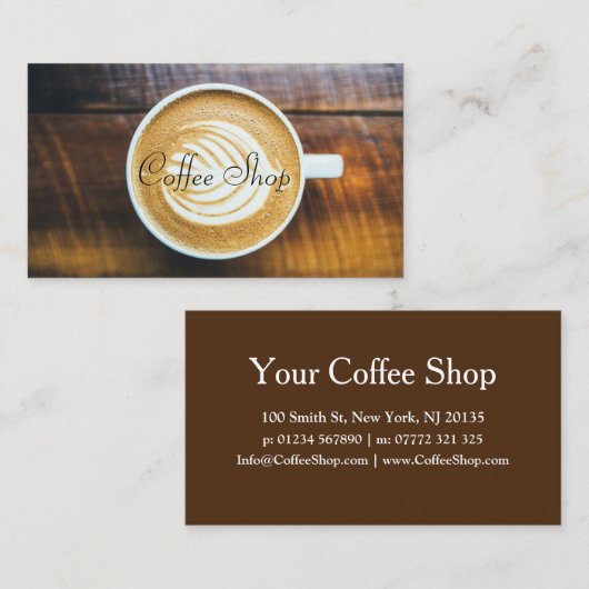 ラテアートコーヒーハウス – 名刺 (正面/裏面)