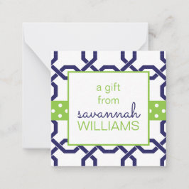 ラティスおよびグロスグレインのギフトエンクロージャカード ノートカード
