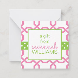 ラティスおよびグロスグレインのギフトエンクロージャカード ノートカード