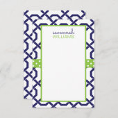 ラティスおよびグロスグレインパーソナライズされたノートカード サンキューカード (正面/裏面)