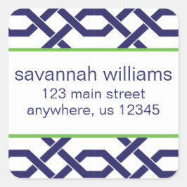 ラティスとグロスグレイン差出人住所ラベル スクエアシール