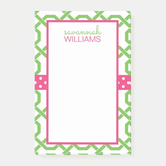 ラティスとGrosgrainパーソナライズされたポストイットメモ帳 ポストイット (正面)