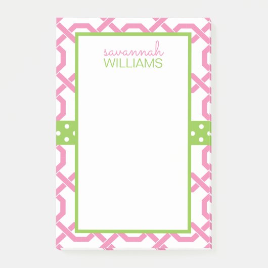 ラティスとGrosgrainパーソナライズされたポストイットメモ帳 ポストイット (正面)