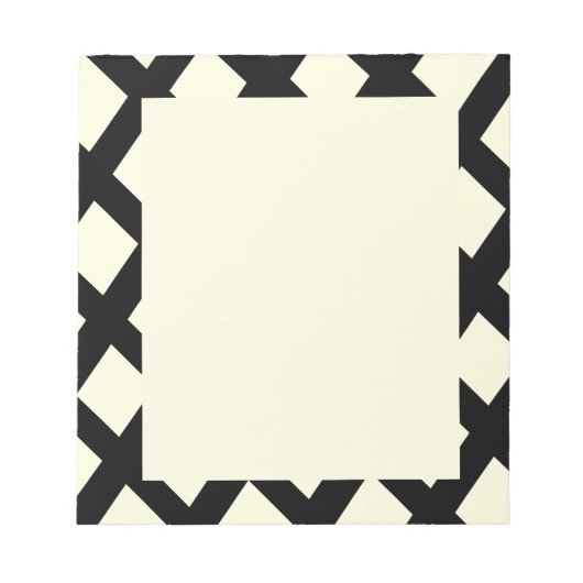 ラティスのメモ帳（クリームとブラック） ノートパッド (正面)