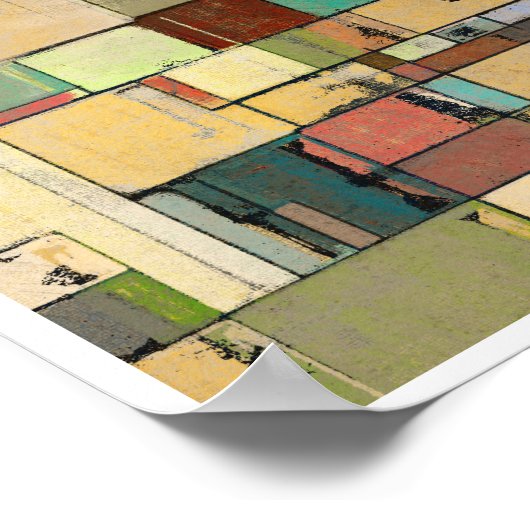 ラティスカラフル抽象芸術アートプリント ポスター (角)