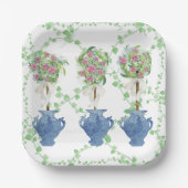 ラティスグリーントピアリーバラジンジャージャースジャー ペーパープレート (正面)