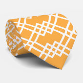 ラティスモダン幾何学的マンゴソルベ&ホワイト ネクタイ (ロール)