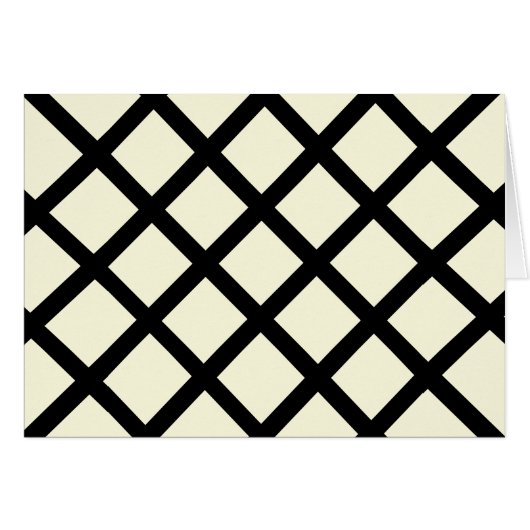 ラティス空白のカード（クリームとブラック） (正面横)