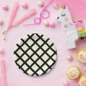 ラティス紙プレート（クリーム&ブラック） ペーパープレート (パーティー)