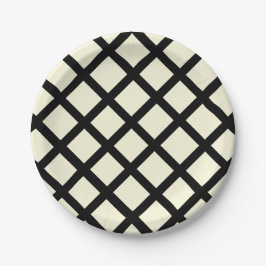 ラティス紙プレート（クリーム&ブラック） ペーパープレート