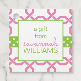 ラティス&グロスグレインパーソナライズされたギフトまたはメッセージカード フェイバータグ