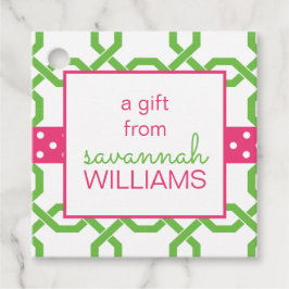 ラティス&グロスグレインパーソナライズされたギフトまたはメッセージカード フェイバータグ