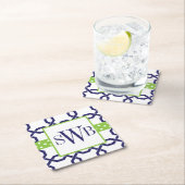 ラティス&グロスグレインモノグラムの紙コースター スクエアペーパーコースター (インサイチュ)