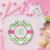 ラティス&グロスグレインモノグラムの紙プレート ペーパープレート (パーティー)