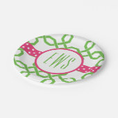 ラティス&グロスグレインモノグラムの紙プレート ペーパープレート (アングル)