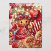 ラティス&レースバレンタインデンガーパンパーティー 招待状 (正面/裏面)