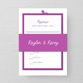 ラティルス・パープル結婚ミニマリスト 招待状ベリーバンド