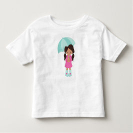 ラティーナの女の子、レインコートの女の子、傘の女の子 トドラーTシャツ