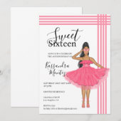 ラティーナベイブ ピンク スイート16 招待状 (正面/裏面)