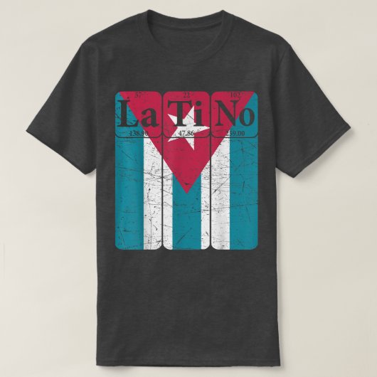 ラティーノキューバ周期表要素科学おたく Tシャツ (デザイン正面)