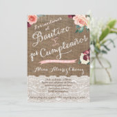 ラティーノバプテスマ&ファースト誕生日カードスペインのイン 招待状 (スタンド正面)